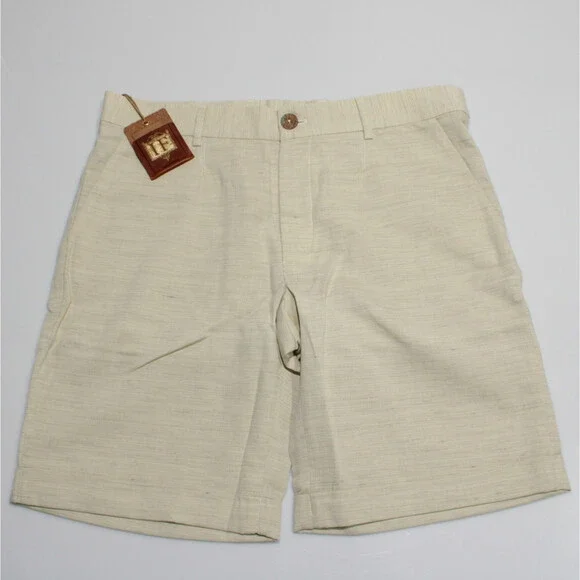 Italo Ferretti NWT Chino / Bermuda Shorts Size M in Beige Melange Cotton & Linen